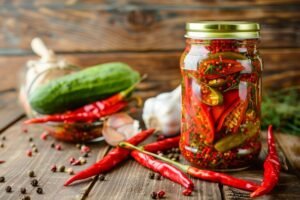 Spicy pickles Jalapeños