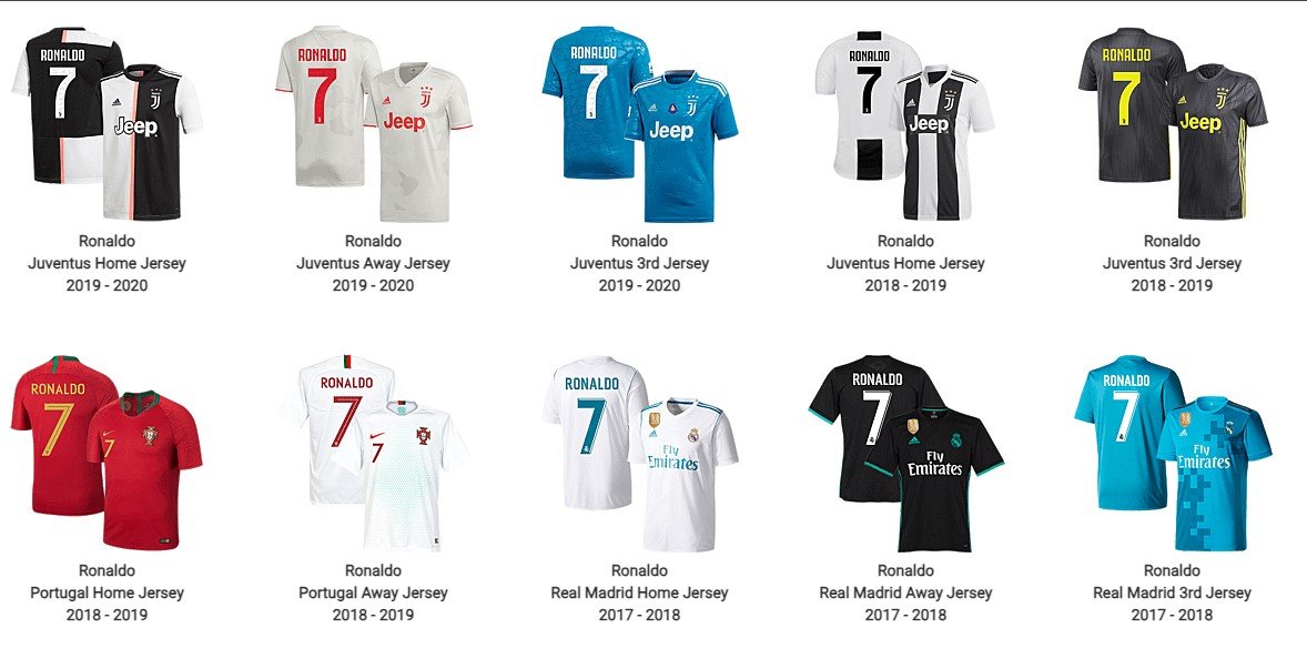 cristiano ronaldo jersey